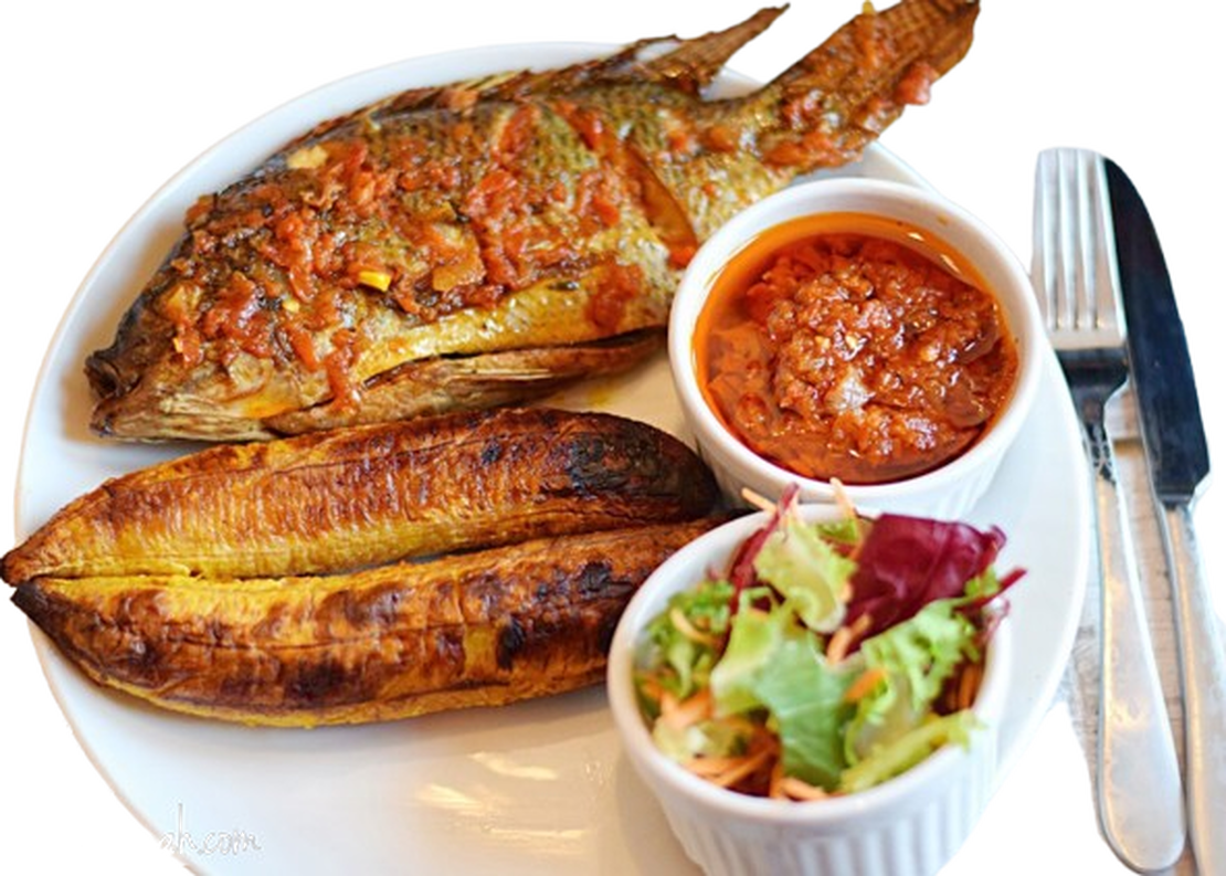 Steamed Tilapia Fish with Plantain